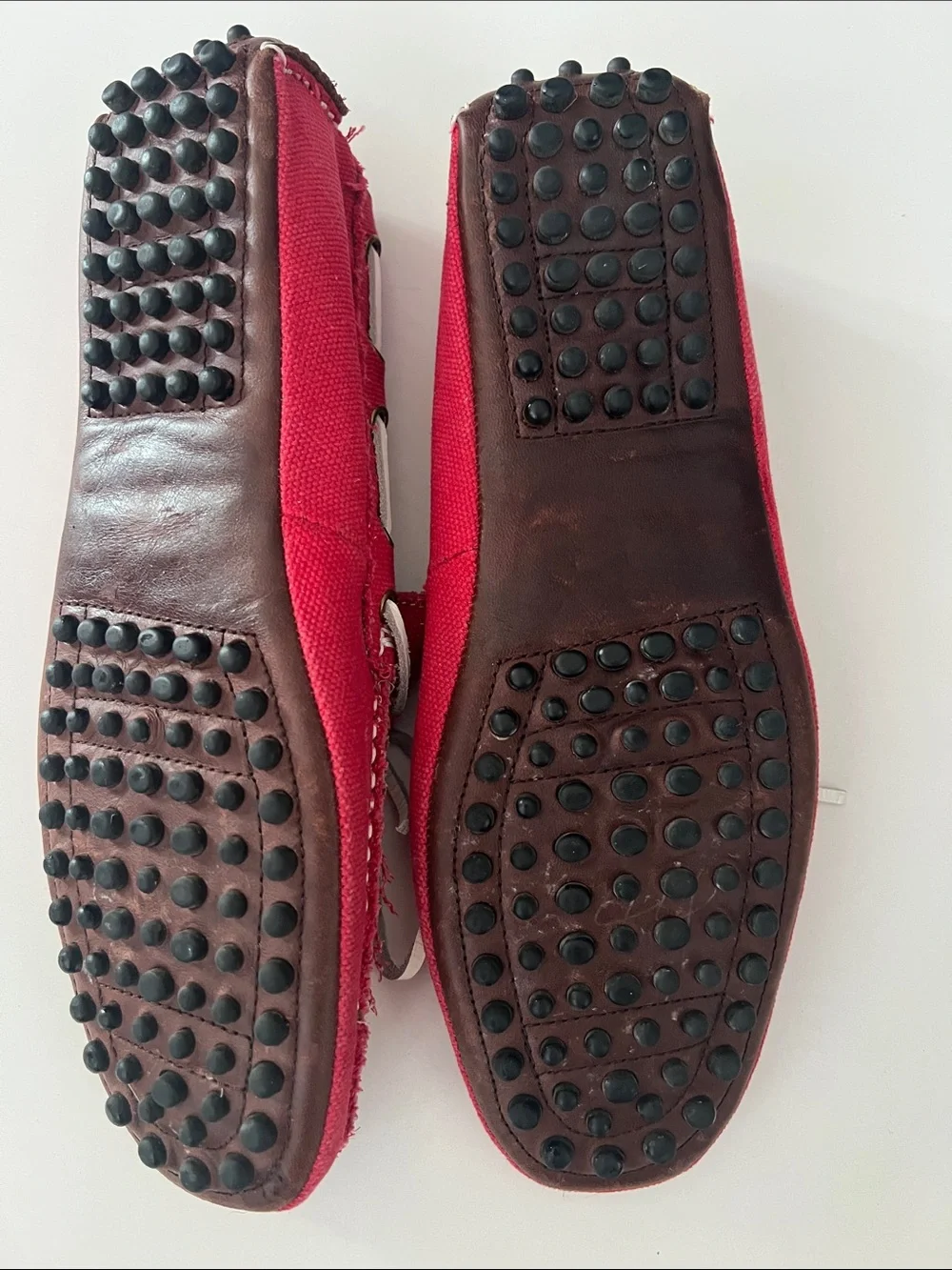 Red Canvas Men’s Boat Shoes with Contrast Laces